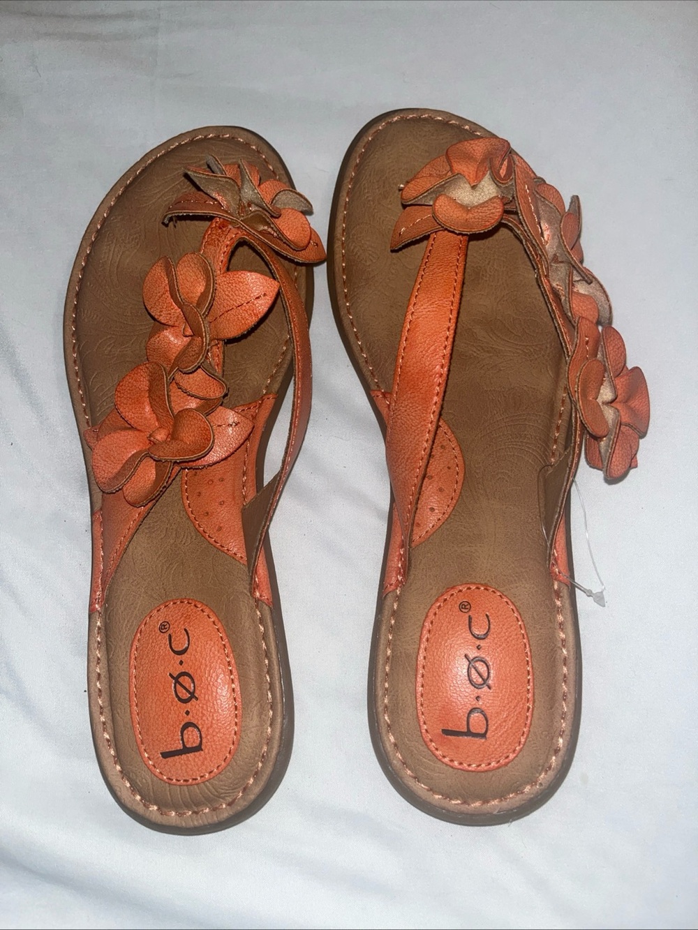Born Boc Thong Sandals Flip Flops Women’s Size 9 Orange Floral Slip On